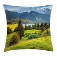 thumbnail image 1 of Landscape Throw Pillow Cushion Cover, Summer Morning on Bohinj Lake in National Park Slovenia Greenery Nature, Decorative Square Accent Pillow Case, 16 X 16 Inches, Green Blue Yellow, by Ambesonne, 1 of 2