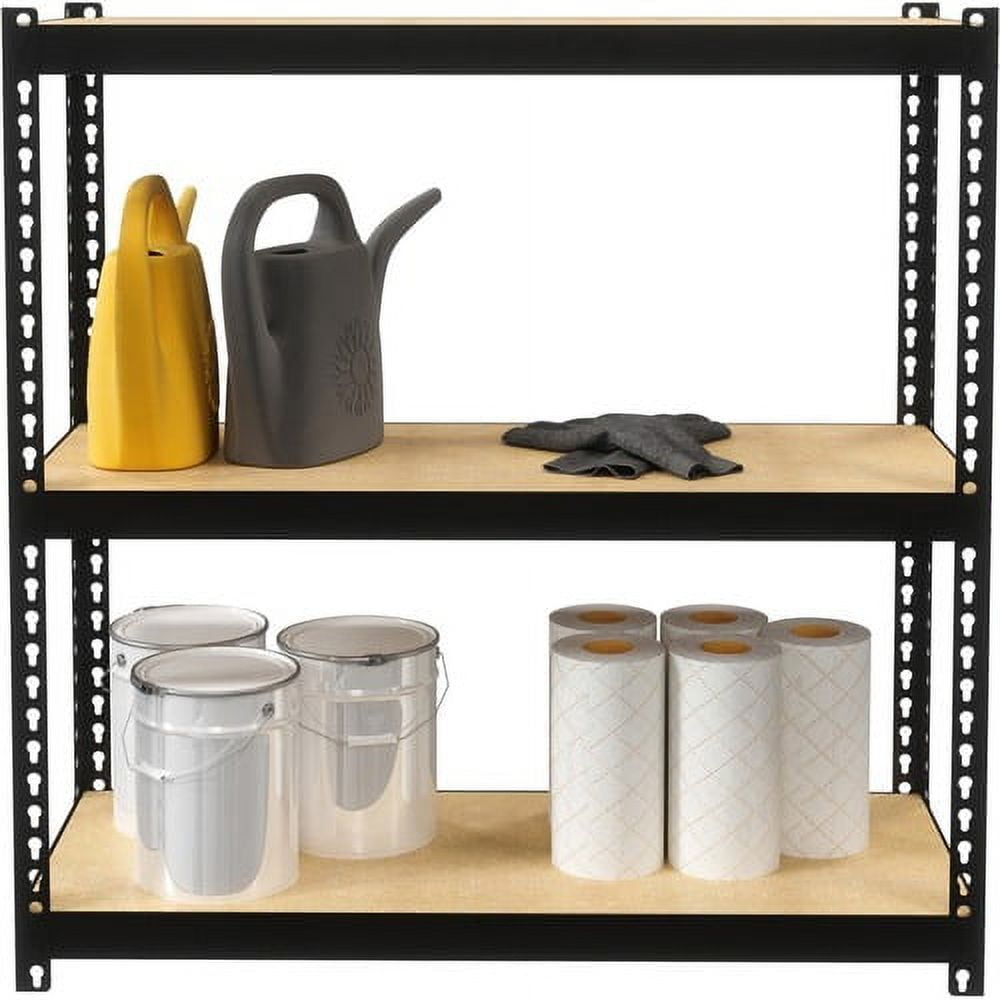 Lorell Narrow Steel Shelving 30" Height x 30" Width x 12" Depth - Recycled - Black - Steel - 1Each