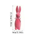 thumbnail image 3 of JoyMoreHome M Size Easter Flocked Bunny Statue with Bow Decor, Cute Solid Color Rabbit for Easter Party, Tabletop, Office, Livingroom, Home Gathering, 3 of 8