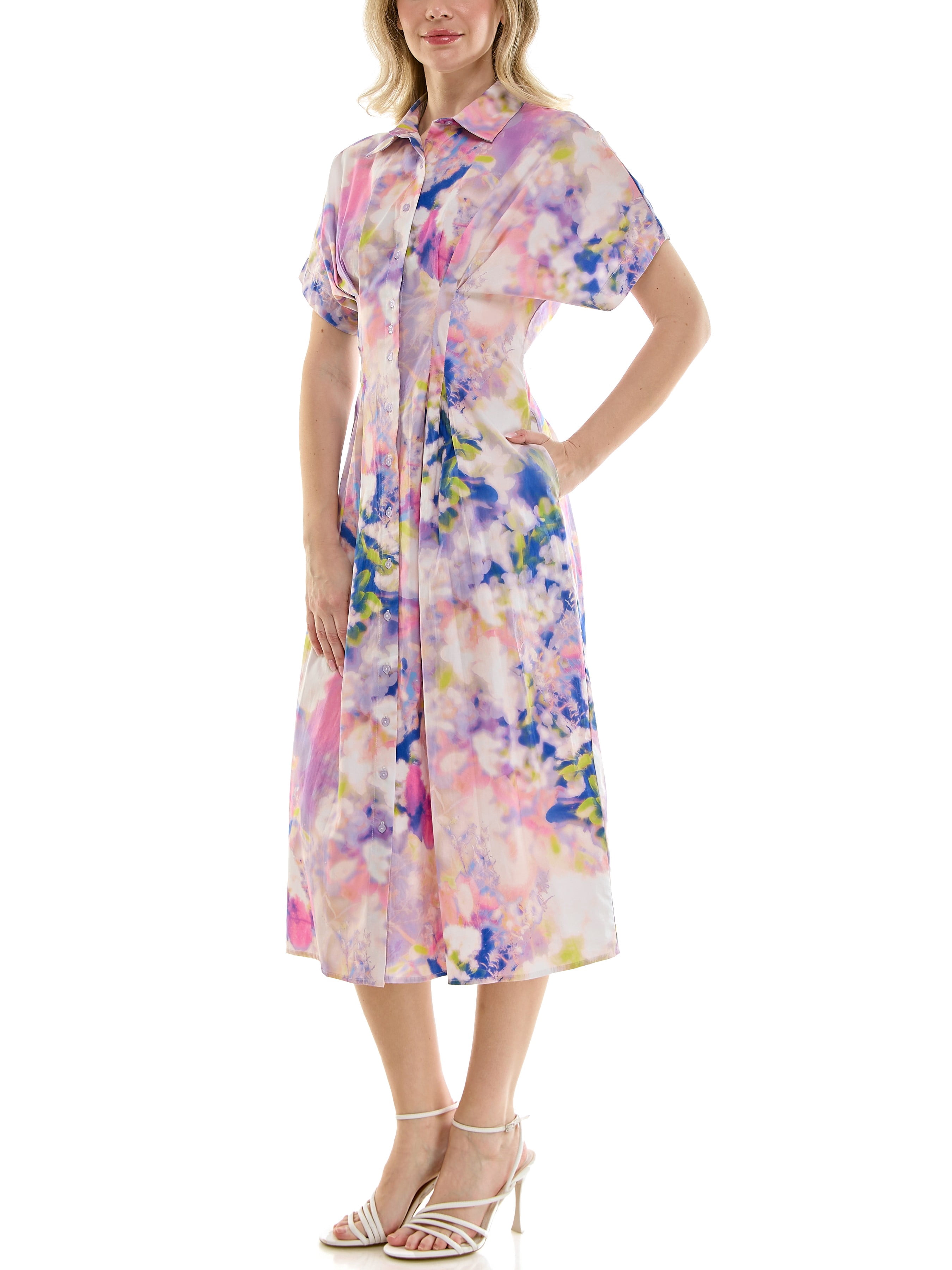 Nicole Miller Pintuck Waist Shirtdress, Sizes 4-16