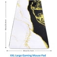 thumbnail image 2 of XXL Large Gaming Mouse Pad - Marble Big Mouse Pad 35.4" x 15.7" Extended Desk Mat with Stitched Edges, Non-Slip Base Water Resist Keyboard Pad, Large Mouse Pad for Gamer, Office, Home- Black & White, 2 of 6