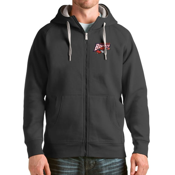 Men's Antigua Charcoal Buffalo Bandits Victory Full-Zip Hoodie