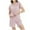 Purple, variant on SwiftWear Solid Pink/Black Plus Size Pajama for Women Sets , Summer Short Sleeve Soft Sleepwear Tops and Shorts Pjs, Loose Loungewear 3XL-7XL