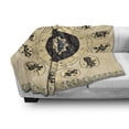 thumbnail image 3 of Zodiac Soft Flannel Fleece Throw Blanket, Horoscoope Wheel of and Written Names, Cozy Plush for Indoor and Outdoor Use, 50" x 70", Beige Charcoal Grey, by Ambesonne, 3 of 6