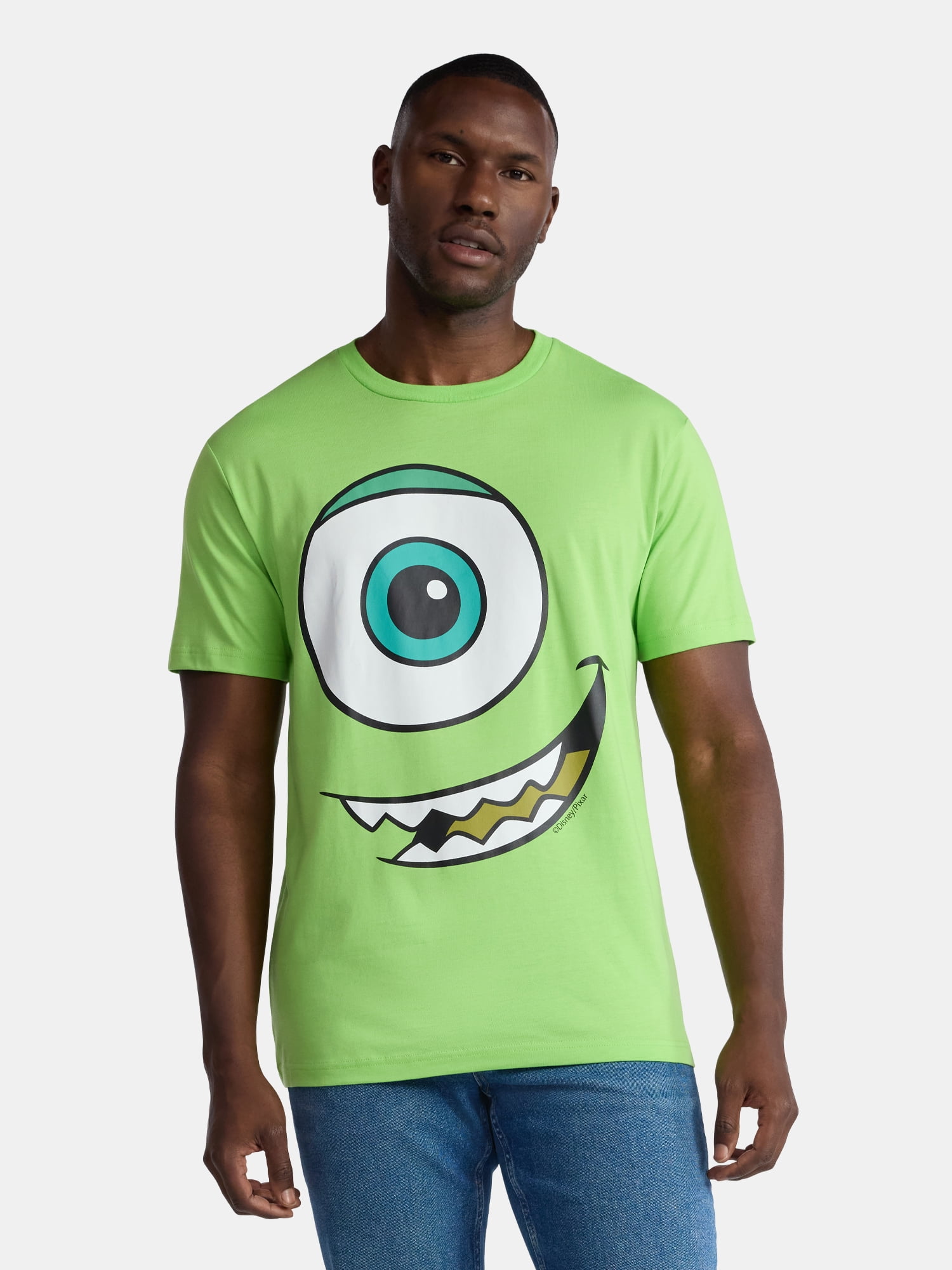 Mike Wazowski, Men's & Big Men's Graphic Halloween Cosplay T-Shirt and Matching Character Beanie, Sizes XS-3XL