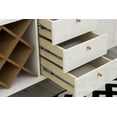thumbnail image 3 of Manhattan Comfort Utopia 4 Bottle Wine Rack Sideboard Buffet Stand with 3 Drawers and 2 Shelves in Off White and Maple Cream, 3 of 5