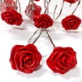 thumbnail image 3 of Callipe 12Pcs Metal Decorative Shower Curtain Hooks Rose Flower Design Rustproof Bathroom Shower Curtain Rings Decorations, 3 of 8