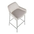 thumbnail image 7 of Lumisource Daniella Contemporary Fixed-Height Bar Stool in Chrome Metal and White Velvet - Set of 2, 7 of 7