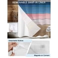 thumbnail image 3 of No Hook Cloth Fabric Shower Curtain with Snap in Liner, Pink Blue Brown Waterproof Shower Curtains Set with See Through Top Window, Farmhouse Gradient Wooden Plank Art Bath Curtains Shower 72"x84", 3 of 6