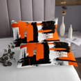 thumbnail image 3 of Erosebridal Ensemble de Couvre-Lit à Éclaboussures d'Encre Abstrait Orange Très Grand, Ensemble de Literie Géométrie Géométrique Moderne, Ensembles de Couvre-Lit Art Abstrait Moderne Taille Très Grand, Décoration de Chambre Ultra Douce, 3 Pcs, 3 of 6