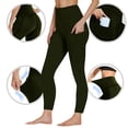 thumbnail image 6 of Dwellite Girls Athletic Leggings Ankle Length High Waisted Yoga Pants with Pockets for Kids Teen 5-13Y Army Green 140, 6 of 7