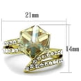thumbnail image 2 of IP Gold(Ion Plating) Stainless Steel Ring with Top Grade Crystal in Champagne for Women Champagne Stone Color Style TK1745 Size 5, 2 of 4