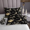 thumbnail image 3 of Erosebridal Gold Butterfly Coverlet Set Twin, Moon Print Bedding Set, Black, 2pcs, 3 of 5