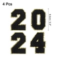 thumbnail image 2 of Parche de números de bordado Chenille con brillos de 4 paquetes 8.4cm/3.3" para camisetas, gorras, bolsas (Negro, 2024), 2 of 6