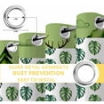 thumbnail image 4 of Tropical Leaves Blackout Curtains for Bedroom, Green Monstera Palm Leaf Trees Botanical Thermal Insulated Kitchen Drapes with Grommets, Light Blocking Window Treatment, 2 Panels 52" x 84", 4 of 7