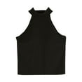 thumbnail image 2 of Wiyuqeen Women's Mock Neck Halter Tank Tops Slim Fitted Cotton Sleeveless Tops with Built in Bra Padded Basic Casual Solid Color Cami Vest Shirts, 2 of 4