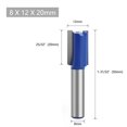 thumbnail image 1 of Bgsha 8mm Shank Straight Router Bit Double Flute Wood Milling Cutter for Woodwork Tool, 1 of 6