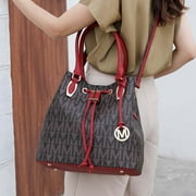 MKF Collection Jane Womens Shoulder Bag, Vegan Leather Hobo Bag Bucket Bag Handbag Purse by Mia K. - Black