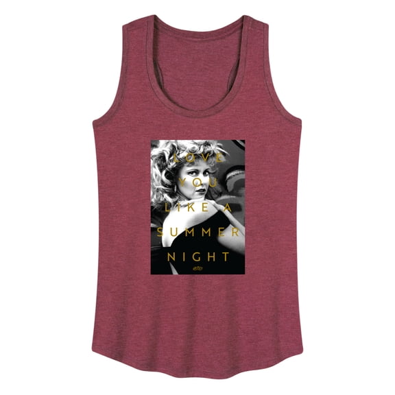Grease - Black & White Photo Sandy - Love You Like Summer Nights - Women's Racerback Tank Top