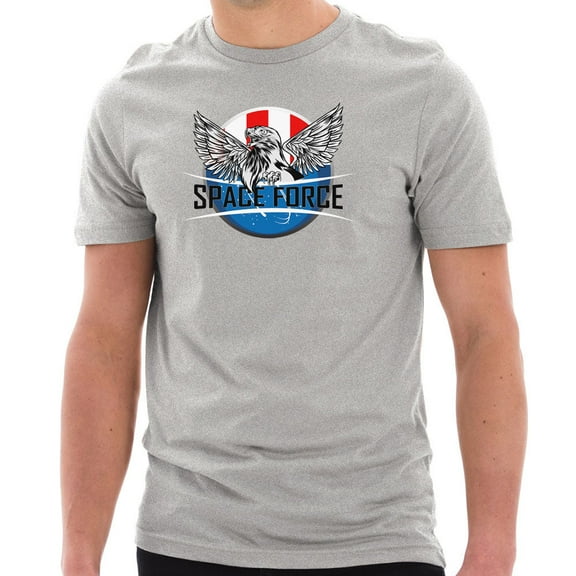 Plus Size Space Force Eagle Designed Unisex Short Sleeve Cotton Jersey T-Shirt - Heather Grey XL