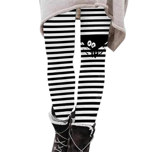 Gibobby Leggings con Forro Polar para Mujer Leggings de entrenamiento para mujer, pantalones de bloque de color con ojos de Halloween, cálidos, y elásticos(Blanco,XG)