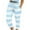 Blue, variant on Fesfesfes Jeans for Women Stripe Tie-Dye Printing Elasticity Drawstring Lacing Pokets Splicing Casual Pants Trousers