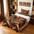 thumbnail image 3 of Manfei Bohemian Tiger Print Twin Sheets, Rustic Abstract Art Bedding, Brown, 3pcs, 1 Flat Sheet, 1 Fitted Sheet and 1 Pillowcase, 3 of 6