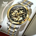 thumbnail image 4 of SHIORLAM Men's 1.57in Stainless Steel Skeleton Automatic Waterproof Mechanical Wristwatch, 4 of 8