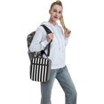 thumbnail image 6 of Unisex Travel Lunch Bags for Reusable Lunch Box Funny Lunch Cooler Bags for Work/Picnic/Office/Hiking/Outdoor/Camping/Fishing, for Black White Striped, 6 of 6