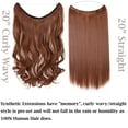 thumbnail image 3 of Benehair Adjustable Headband Invisible Wire Hair Extensions Highlight Long Wavy Curly Synthetic Hairpiece for Women Heat Resistant Fiber No Clip, 3 of 8