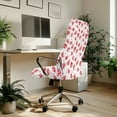 thumbnail image 3 of SCRAWLGOD Love Spots Red White Comfortable Computer Office Chair Cover Non-Slip Desk Chair Cover Washable Anti-Dust High Back Chair Slipcover for Valentine's Day, L, 3 of 7