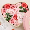 thumbnail image 3 of Rosa De Jabón Caja De Regalo Con Forma De Corazón De San Valentín Para Bodas Con Ramo De Jabón De Rosas Artificiales (Rosa), 3 of 3
