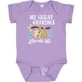 thumbnail image 3 of Inktastic My Great Grandma Loves Me with Sloth and Hearts Boys or Girls Baby Bodysuit, 3 of 5