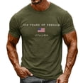 thumbnail image 2 of Usa 250 Men's Patriotic Independence Day Classic Crewneck Summer Casual Tee Mens 4Th of July T Shirts Army Green L, 2 of 4