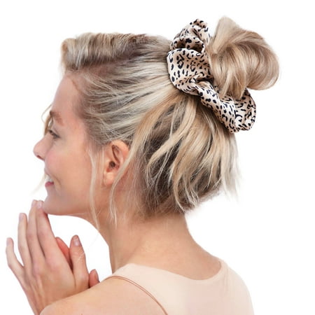 Kitsch Brunch Scrunchie Hair Tie, Multicolor Leopard, 1 ct