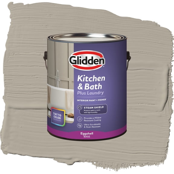 Glidden Glidden Kitchen Bath and Laundry Sharkskin / Gray, Eggshell Interior Paint with Primer, 1 Gallon