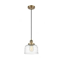 916-1P-BB-G713-Innovations Lighting-Bell - 1 Light Cord Hung Mini Pendant In Industrial Style-10 Inches Tall and 8 Inches Wide-Brushed Brass