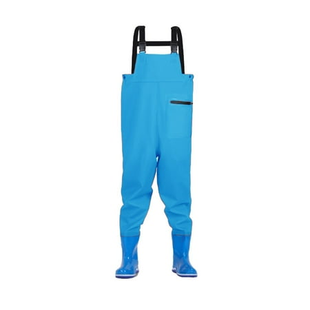 Kids Waders With Boots Youth Rain Trousers Waders For Teenagers For Fishing Blue 30/31