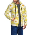 thumbnail image 2 of Kdxio Daisies Flowers Print Men Hoodies Casual Hoodies for Men with Zip Pockets Full Zip Long Sleeve Sweatshirt Sports Hooded Jacket-Small, 2 of 5