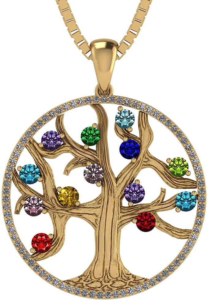Mother Day Birthstone Necklace 