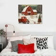thumbnail image 4 of Nawypu  Christmas Wall Decor Red Truck Snowmen House Canvas Print Painting Wall Art Christmas Home Décor for Bathroom Bedroom Living Room Office Framed Ready to Hang 20x16 inch, 4 of 4
