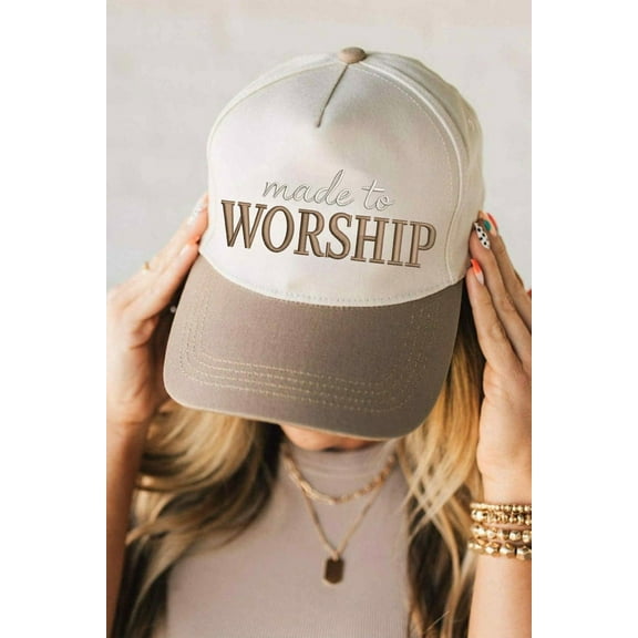 Made to Worship Five Panel Cap. Womens Truckers Cap, 2 tone hats, Jesus Lover Gifts, Christianity, Christian Apparel, God is Great, Worship
