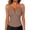 Brown, variant on Womens V-Neck Henley Tank Tops Ribbed Crop Top Open Back Button Tank Casual Slim Fit Sleeveless Summer Tee