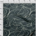 thumbnail image 3 of oneOone Polyester Spandex Dark Teal Green Fabric Abstract Irregular Lines Sewing Material Print Fabric By The Yard 56 Inch Wide, 3 of 4