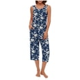 thumbnail image 1 of OJinShaWanO Halloween Pajamas Women Women Soft Sleeveless Tank Top and Capri Pants with Pocket Loungewear Sets Pajamas Sets 4298, 1 of 9