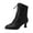 Black, variant on Women Vintage Victorian Lace Up Boots Kitten Heel Ankle Boots Pointed Toe Mid Heel Booties with Zipper Wedding Bridal Costume