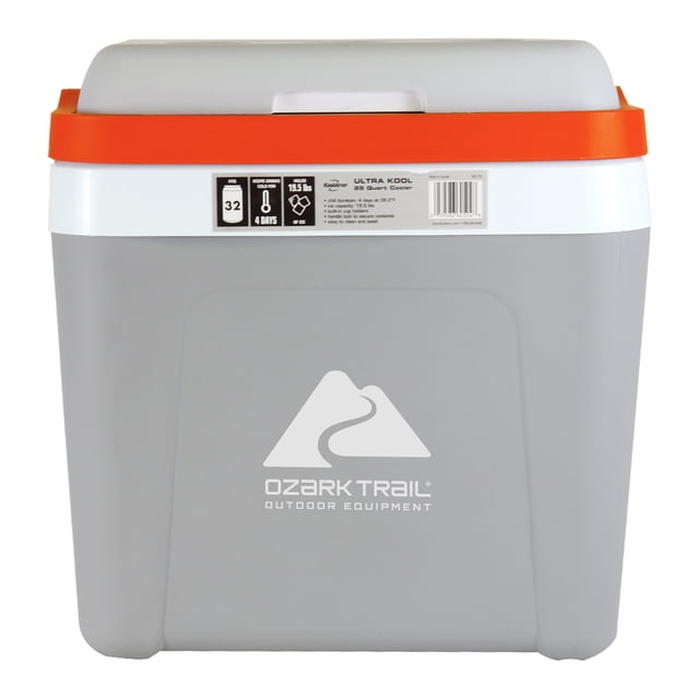Ozark Trail Ice Chest Cooler 26QT, Hard Sided Portable Cooler 25L, 32 Can Capacity