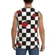 thumbnail image 4 of Fotbe Ladybugs Of Black And White Checkers Men's Camiseta sin Mangas Estampada para Hombres, Playera Casual para Gimnasio, Entrenamiento, Playa-Small, 4 of 7