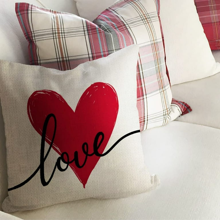 4pcs/set Valentine's Day Pillow Covers 45 X 45 Cm, Heart-shaped