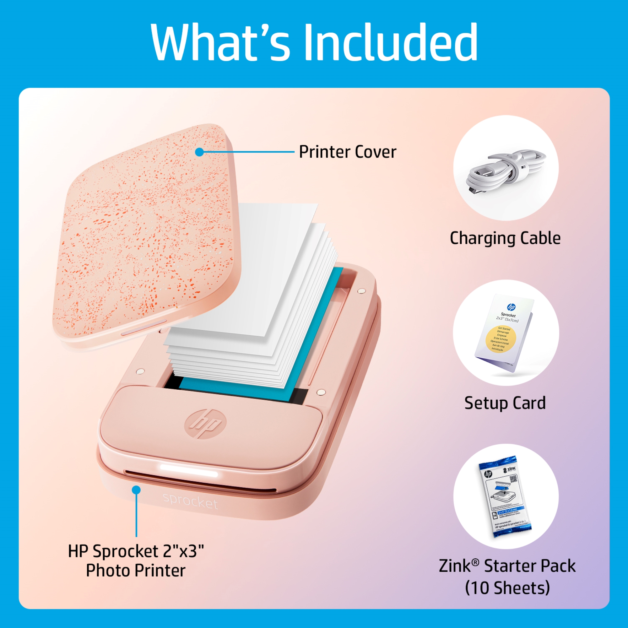 HP Sprocket Portable 2x3" Photo Printer, Blush Pink photo 4